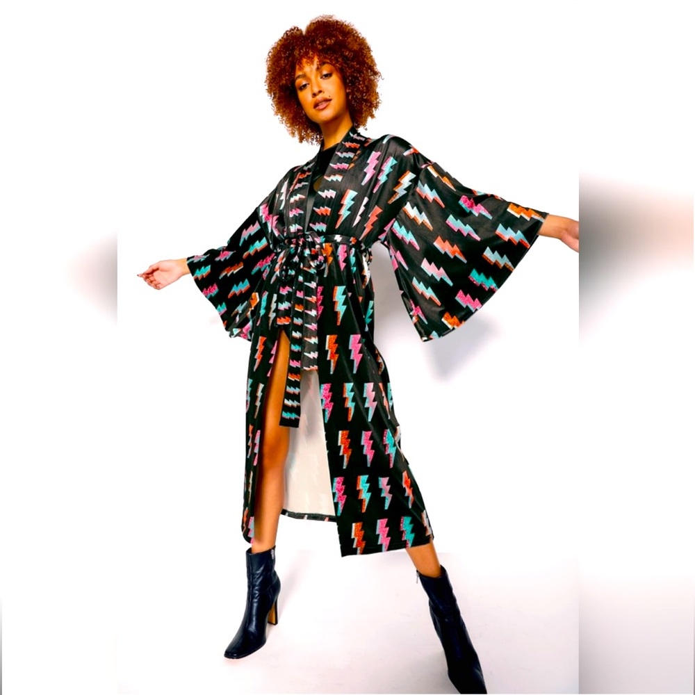 BLACKMILK ZIGGY VELVET SWAN KIMONO DAVID BOWIE metallic